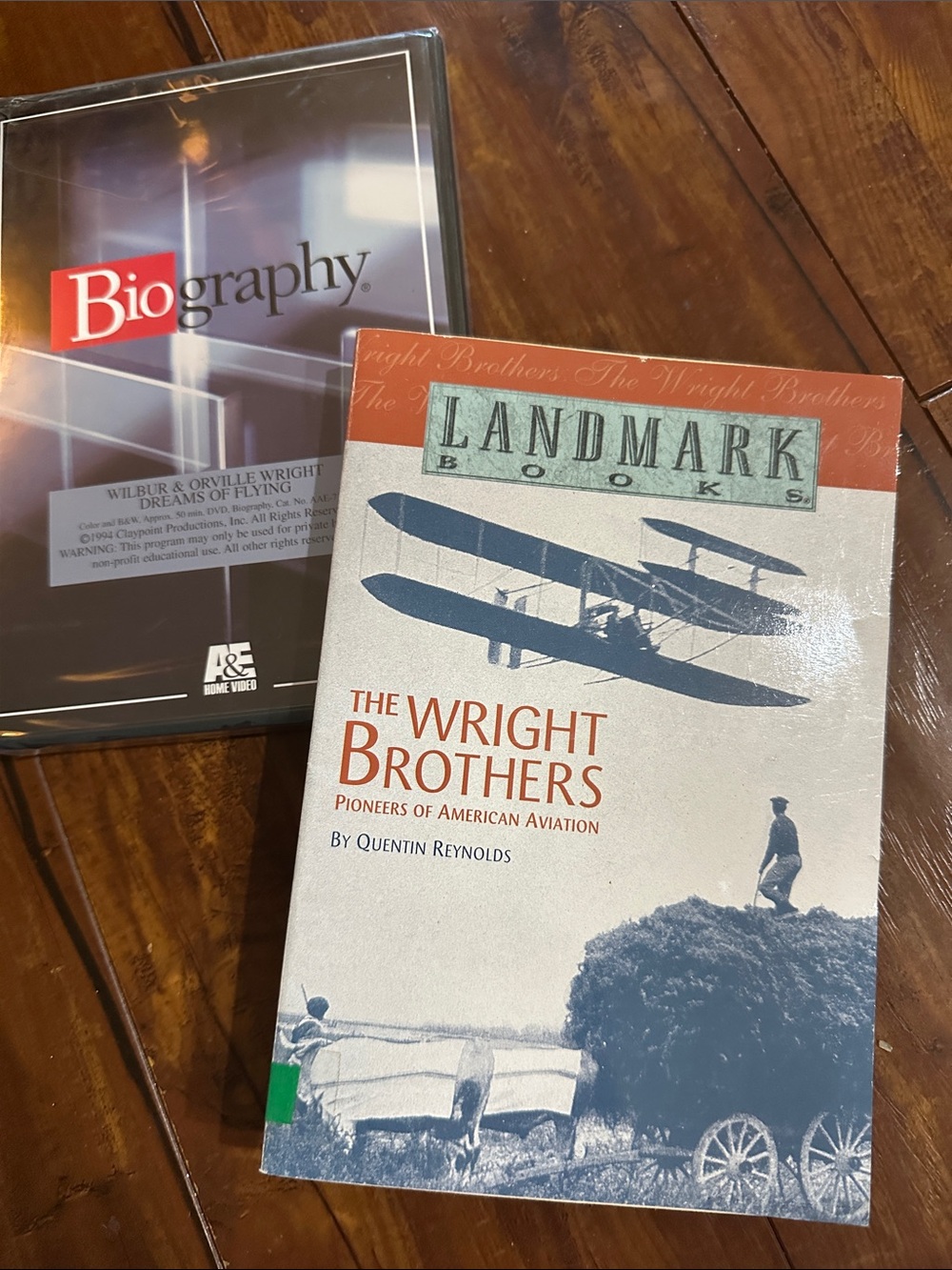 Wright Brothers History Bundle Sealed A&E Biography DVD + Landmark Book